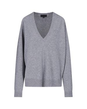Nili Lotan Cashmere V-Neck Sweater - Gray