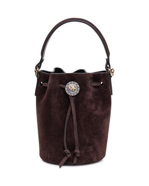 KATE CATE Mini Bucket Shoulder Bag With Handle - Brown