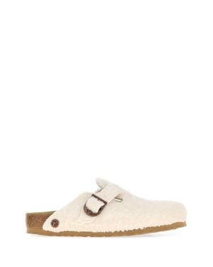 Birkenstock Wool Boston Slippers Mini - White