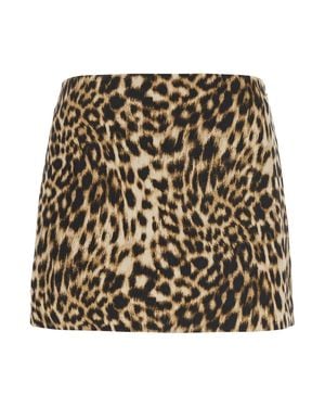 MICHAEL Michael Kors A-Line Mini Skirt With Belt And Pockets - Natural