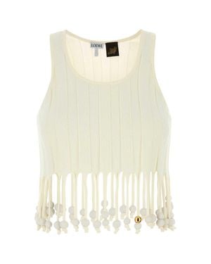 Loewe Paula's Ibiza Ivory Cotton Paula S Ibiza Top - Natural