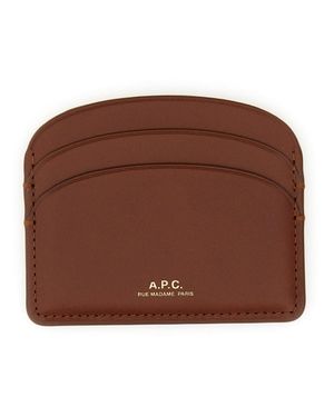 A.P.C. Demi Lune Card Holder - Brown