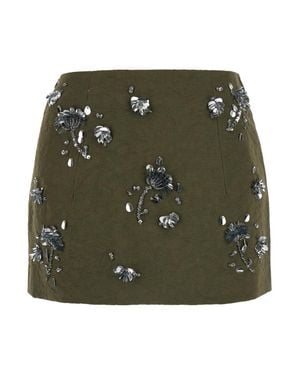 Markgong Floral Embellished Mini Skirt - Green
