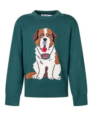 MC2 Saint Barth Kids Pullover Sweater With Cane Detail - Green