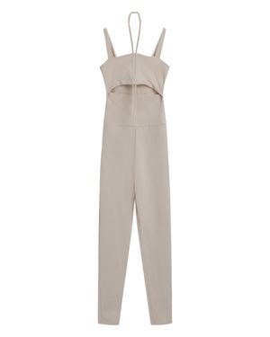 Live The Process Elastic Jumpsuits - White