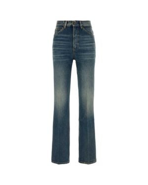 Saint Laurent Clyde High-Rise Straight-Leg Pants - Blue