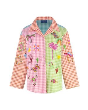 SUSANNA BLU Gardenia Checked Cotton Shirt - Pink
