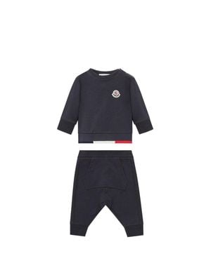 Moncler Mini Boys Cotton T-Shirt And Pants Set - Blue