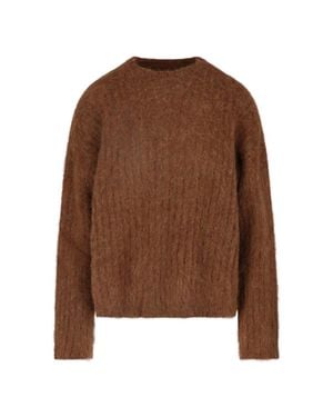 Uma Wang Fuzzy Crewneck Sweater - Brown