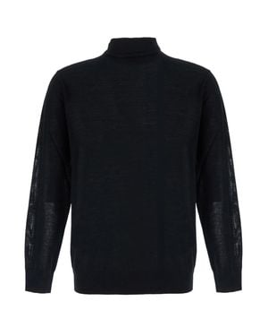 Kangra Merino Extrafine Wool Turtleneck Sweater With Long Sleeves - Blue