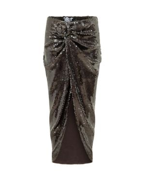 ROTATE BIRGER CHRISTENSEN Sequin Knot Mini Skirt - Black