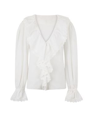 Alberta Ferretti Blouse With V-Neck - White