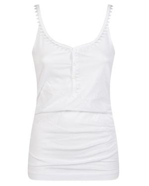 Jacquemus Essential Cotton Tank Top With Front Buttons - White
