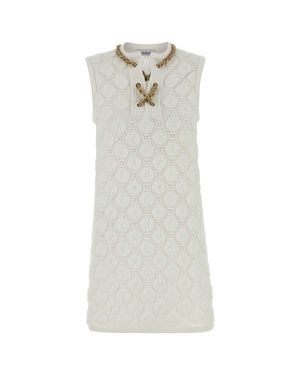 Burberry Stretch Crochet Dress - White