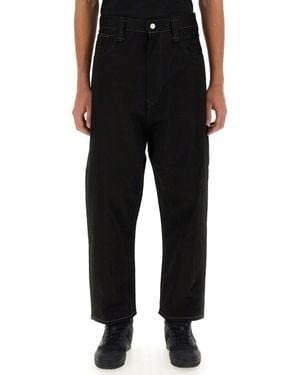 Junya Watanabe High-Waisted Wide-Leg Pants With Distinctive Stitching - Black