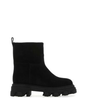 GIA COUTURE Suede Ankle Boots - Black