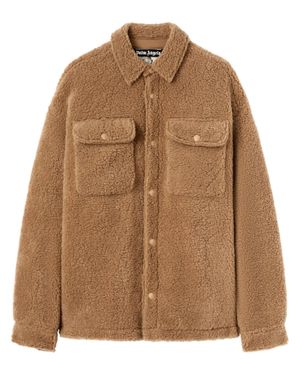 Palm Angels Classic Fleece Shirt Jacket - Brown
