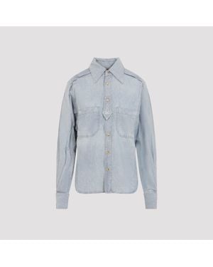 Celine Denim Button-Up Shirt - Blue