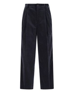 Kaptain Sunshine Corduroy Wide-Leg Pants - Blue