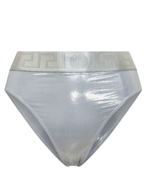 Versace Metallic Mini Slip Bikini - Gray