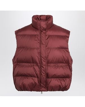 Brunello Cucinelli Rosso Mattone Mini Matte Nylon Sleeveless Down Jacket - Red