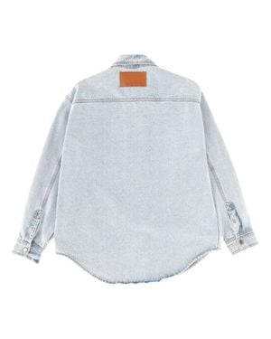 MSGM Shirt With Embroidered Logo Cotton - White