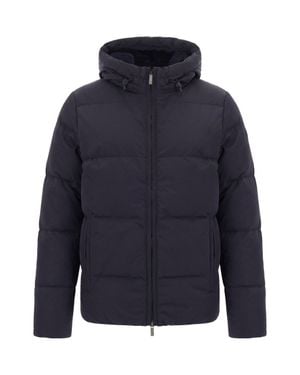 K-Way Hooded Down Puffer Jacket - Blue