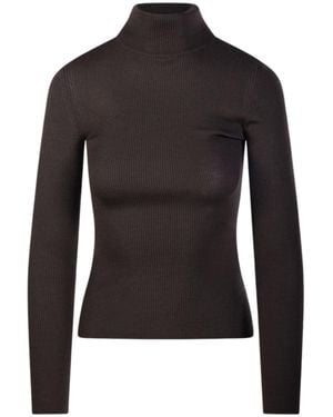 Max Mara Ribbed Turtleneck Sweater - Black