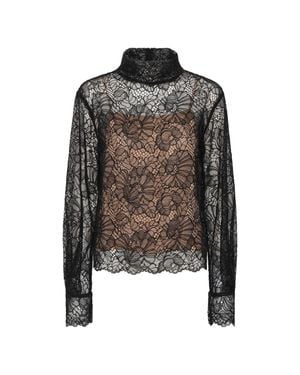 ROTATE BIRGER CHRISTENSEN High Neck Blouse With Voluminous Sleeves - Black