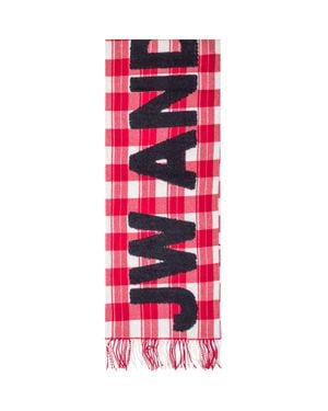 JW Anderson J. W. Anderson Signature Logo Check Scarf - White