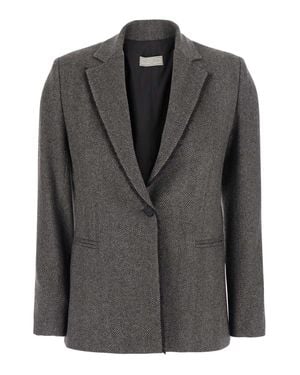 Antonelli Notched-Lapel Single-Button Regular-Fit Long Sleeve Jacket - Black