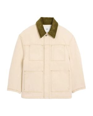 Ami Paris Camel Long Doublebreasted Coat - Natural