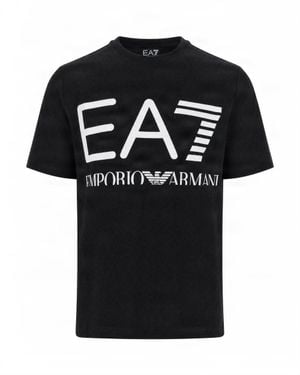 EA7 Graphic Cotton T-Shirt - Black