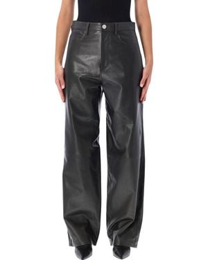 Rohe Wide-Leg Leather Pants - Black
