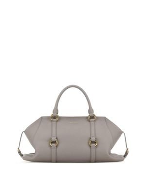McQueen Leather Medium Farringdon Handbag - Gray
