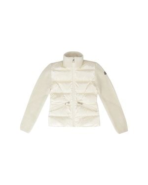 COUTR.COM Moncler Kids Quilted Down And Wool-Blend Cardigan - White