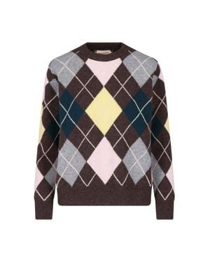 &Daughter Argyle Crewneck Sweater - Black