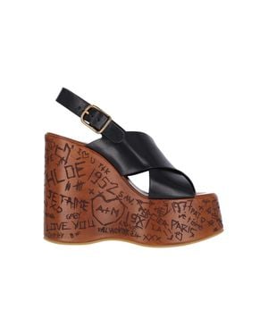 Chloé Leather Heeled Pumps - Brown