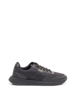 BOSS Titanium Sneakers With Insert Design - Black