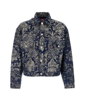 Junya Watanabe Embroidered Jacquard X Levi's Jacket - Blue