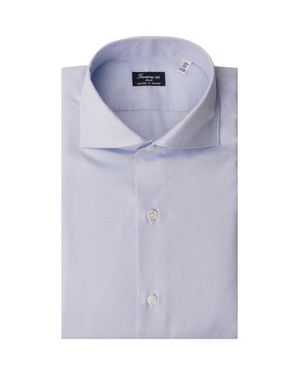 Finamore 1925 Tonal Texture Button-Down Shirt - Blue