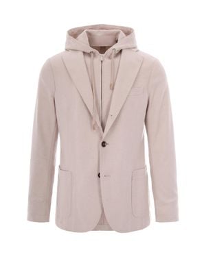Eleventy Hooded Blazer Jacket - Pink