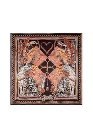 Ferragamo Felindra 90 Square Silk Scarf - Brown