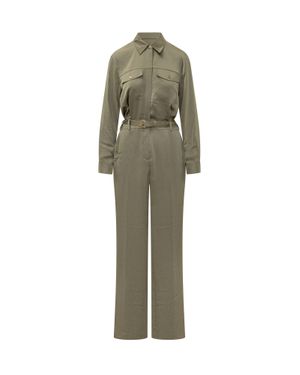 MICHAEL Michael Kors Satin Long-Sleeve Jumpsuit - Green