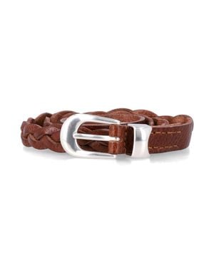 Our Legacy Cognac Leather Braided Belt - Brown