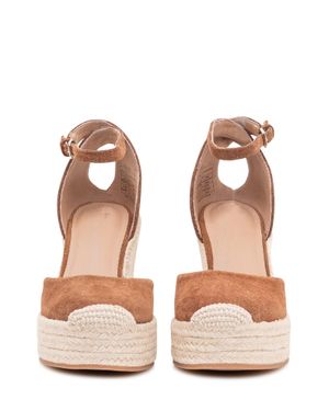 BOSS Elevated Heeled Sandals With Ankle Strap - Natural