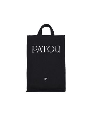 Patou Canvas Tote Bag - Black