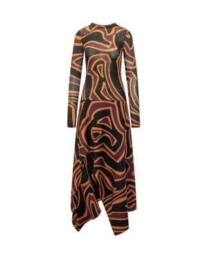 PUCCI Fiammato T-Shirt Gown - Brown