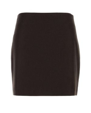 LE SULLY STUDIO Dark Stretch Flannel Mini Skirt - Black