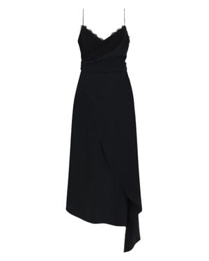 Moschino V Neck Midi Dress - Black